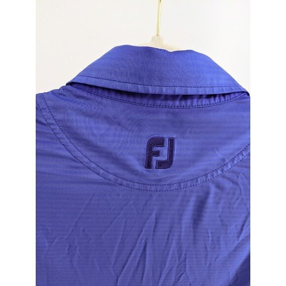 FootJoy Golf Polo Shirt  Men's Small Purple Stripe Whitefish Lake FJ Performance - Picture 9 of 11